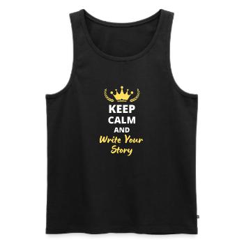 “Keep Calm and Write Your Story” - Inspirant - Débardeur bio Premium Homme - noir - Devant - AI Model Male 178 light (178cm)