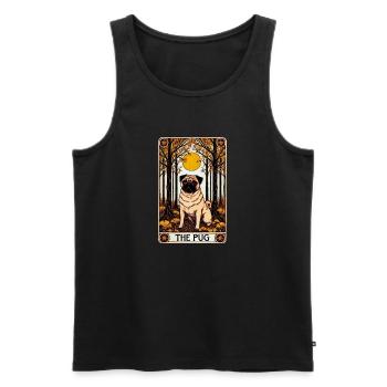 Le carlin - Débardeur bio Premium Homme - noir - Devant - Michal (187cm)