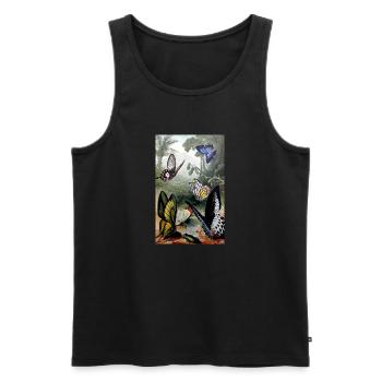 Schmetterlinge - Männer Premium Bio Tank Top - Schwarz - Vorne - Michal (187cm)