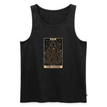 Sewing Tarot Card – The Cloak - Men's Premium Organic Tank Top - black - Front - AI Model Male 178 light (178cm)