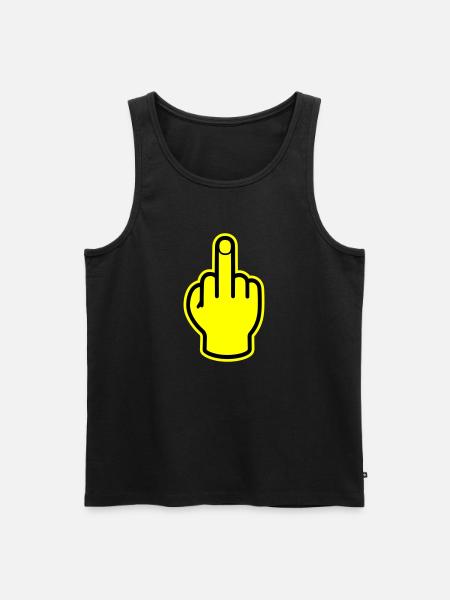 Middle Finger Hand Provocative - Men's Premium Organic Tank Top - black