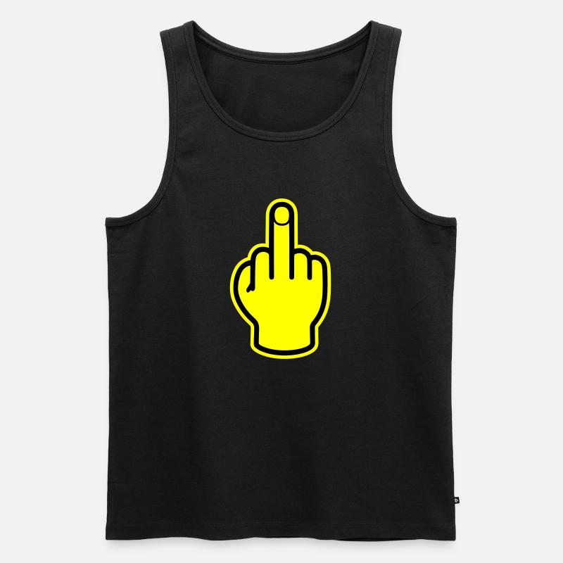 Mittelfinger Hand Provokativ - Männer Premium Bio Tank Top - Schwarz