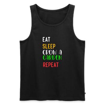 Eat Sleep Grow a garden Repeat - Men's Premium Organic Tank Top - black - Front - Michal (187cm)