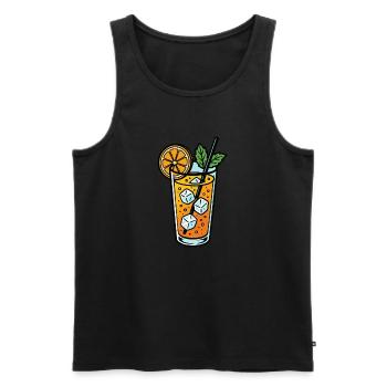Cocktail 01 - Men's Premium Organic Tank Top - black - Front - Michal (187cm)