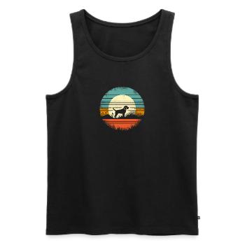 Vintage Sunset Beagle - Männer Premium Bio Tank Top - Schwarz - Vorne - Michal (187cm)