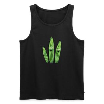 Capricious cucumber, cucumbers, comic, cucumber - Men's Premium Organic Tank Top - black - Front - AI Model Male 178 light (178cm)
