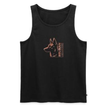 Malinois, dog head, drawing portrait rose gold - Men's Premium Organic Tank Top - black - Front - Michal (187cm)