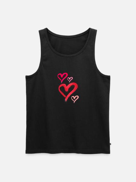 spray paint,spray,hearts,graffiti,red,pink - Men's Premium Organic Tank Top - black