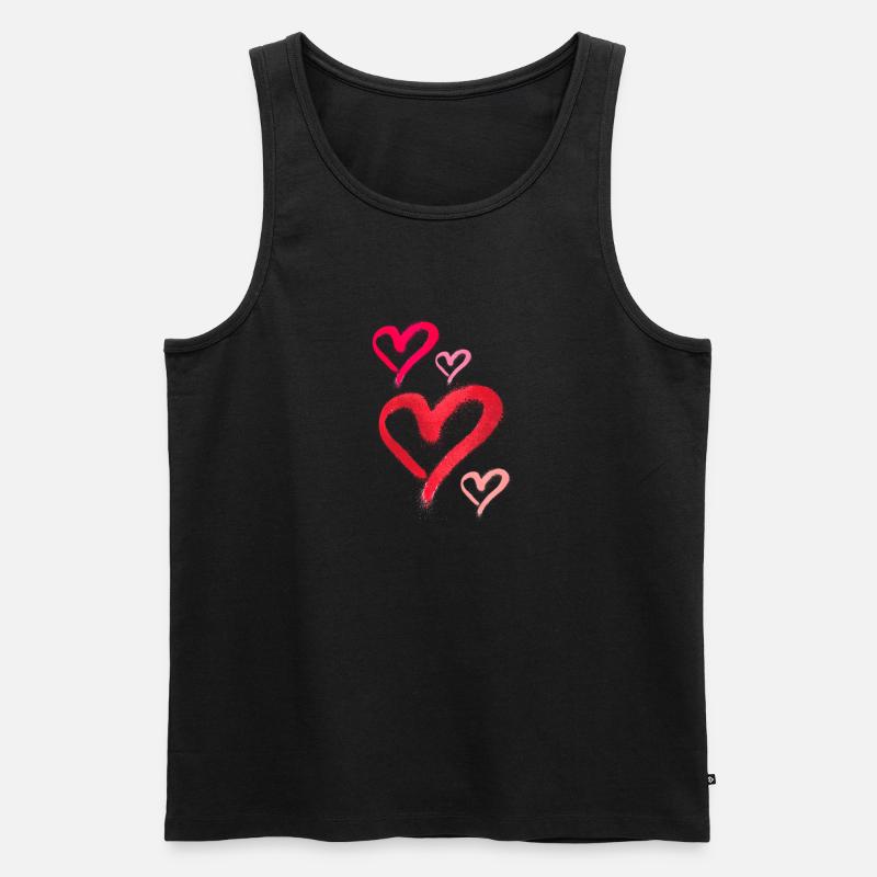 spray paint,spray,herzen,graffiti,rot,pink - Männer Premium Bio Tank Top - Schwarz