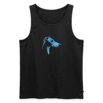 Greyhound Greyhound, Dog Head, Blue Drawing - Men's Premium Organic Tank Top - black - Front - AI Model Male 178 light (178cm)