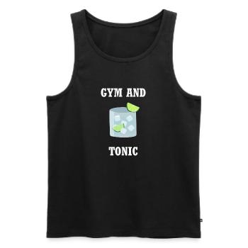 Gym et Tonique - Débardeur bio Premium Homme - noir - Devant - AI Model Male 178 light (178cm)