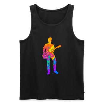 Guitare Guitariste Guitariste Musicien Cadeau - Débardeur bio Premium Homme - noir - Devant - Michal (187cm)