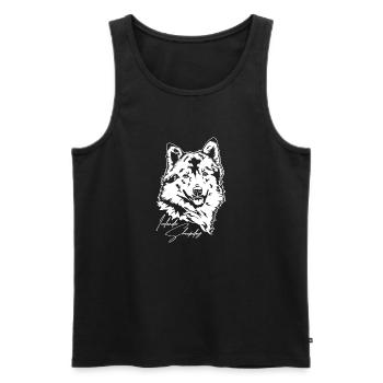 Icelandic Sheepdog Portrait Hunde Hund Wilsigns - Männer Premium Bio Tank Top - Schwarz - Vorne - Michal (187cm)