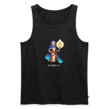 Sorceress Fantasy Illustration - Men's Premium Organic Tank Top - black - Front - AI Model Male 178 light (178cm)