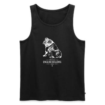 English Bulldog Dad Englische Bulldogge Wilsigns - Men's Premium Organic Tank Top - black - Front - AI Model Male 178 light (178cm)