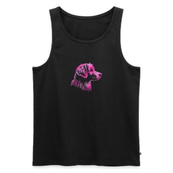 NOVA SCOTIA DUCK TOLLING RETRIEVER Porträt rosa - Männer Premium Bio Tank Top - Schwarz - Vorne - AI Model Male 178 light (178cm)