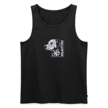 Dalmatian Portrait Drawing Head Silver - Men's Premium Organic Tank Top - black - Front - Michal (187cm)