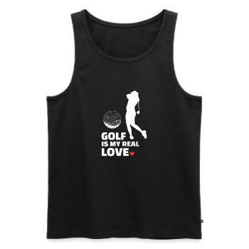 Ich Liebe Golf - Männer Premium Bio Tank Top - Schwarz - Vorne - AI Model Male 178 light (178cm)