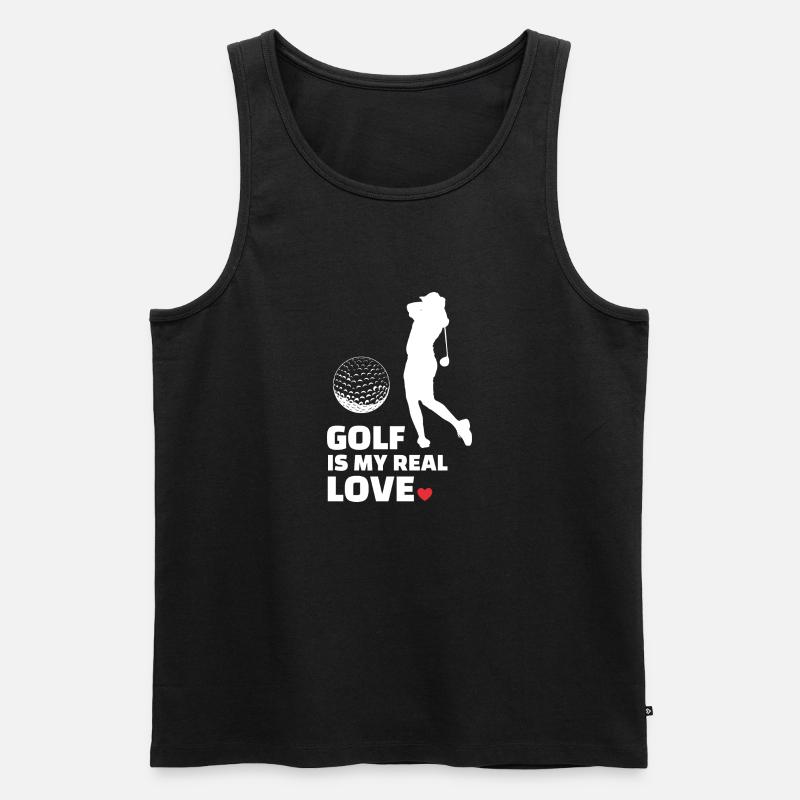 Ich Liebe Golf - Männer Premium Bio Tank Top - Schwarz