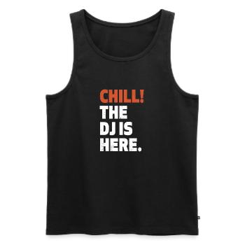 DJ Design Discjockey Deejay Djane Fun - Männer Premium Bio Tank Top - Schwarz - Vorne - Michal (187cm)
