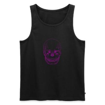 SkullSketchPink - Débardeur bio Premium Homme - noir - Devant - AI Model Male 178 light (178cm)