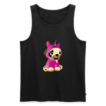 Pug in Unicorn Costume - Unicorn Pug - Men's Premium Organic Tank Top - black - Front - Michal (187cm)