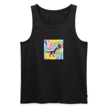 T-Rex frisst Weihnachtsmann | Funny Christmas - Männer Premium Bio Tank Top - Schwarz - Vorne - Michal (187cm)