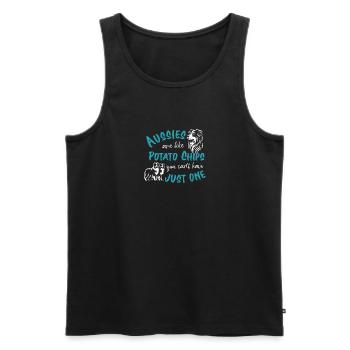 Les Australiens sont comme des croustilles - turquoise - Débardeur bio Premium Homme - noir - Devant - Michal (187cm)