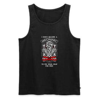 Mechanics Don't Fix For Free Construction Workers - Men's Premium Organic Tank Top - black - Front - Michal (187cm)
