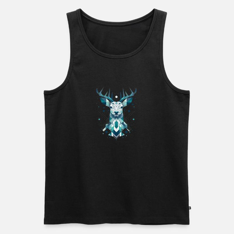 Hirsch - Männer Premium Bio Tank Top - Schwarz