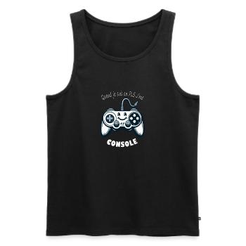 Console - Men's Premium Organic Tank Top - black - Front - AI Model Male 178 light (178cm)