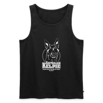 AUSTRALIAN KELPIE coolest people Wilsign's herding dog - Men's Premium Organic Tank Top - black - Front - AI Model Male 178 light (178cm)