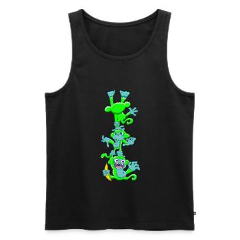 Gib den neon grünen Affen keinen Zucker! - Männer Premium Bio Tank Top - Schwarz - Vorne - AI Model Male 178 light (178cm)