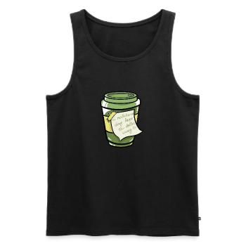 Matcha Tee A matcha a day keeps the doctor away - Männer Premium Bio Tank Top - Schwarz - Vorne - Michal (187cm)