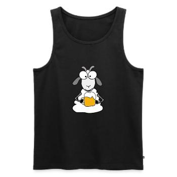 Bier trinken - Männer Premium Bio Tank Top - Schwarz - Vorne - AI Model Male 178 light (178cm)