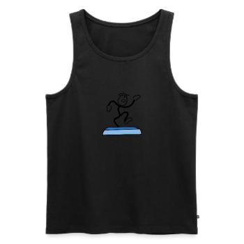 aerobics - Men's Premium Organic Tank Top - black - Front - AI Model Male 178 light (178cm)