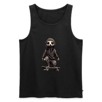 Suricate cool sur skateboard - Débardeur bio Premium Homme - noir - Devant - Michal (187cm)