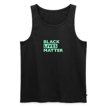 Black Lives Matter Grün - Männer Premium Bio Tank Top - Schwarz - Vorne - Michal (187cm)