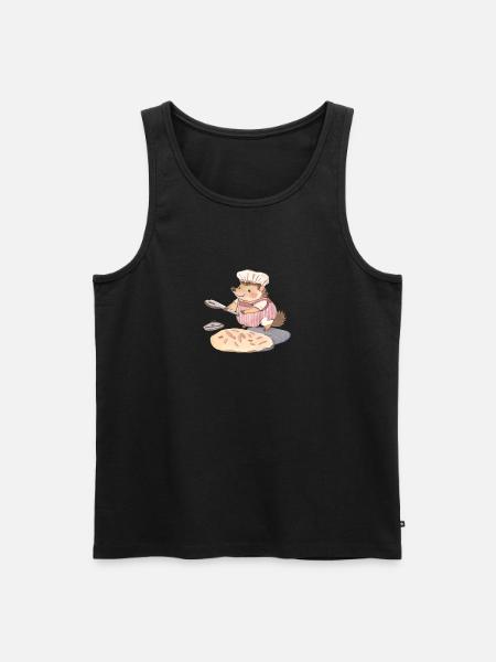 Cheerful Hedgehog Baker: Heartfelt Delights - Men's Premium Organic Tank Top - black