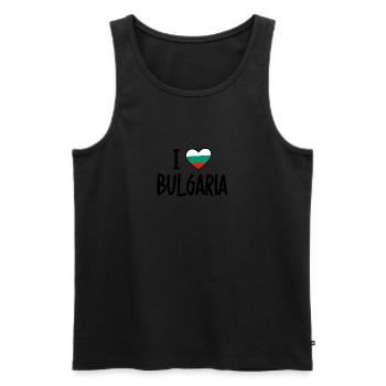 i love bulgaria - Männer Premium Bio Tank Top - Schwarz - Vorne - AI Model Male 178 light (178cm)