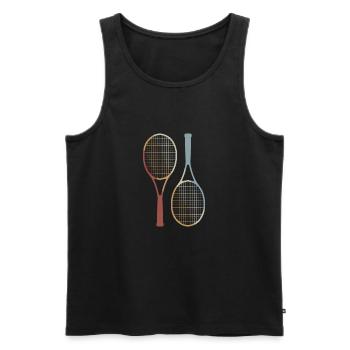 Tennis Retro Style Vintage - Débardeur bio Premium Homme - noir - Devant - Michal (187cm)