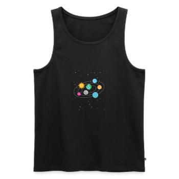 Universe Galaxy Space Planet Solar System - Men's Premium Organic Tank Top - black - Front - AI Model Male 178 light (178cm)