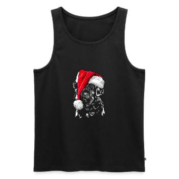 Santa GIANT SCHNAUZER Chiens de Noël Wilsigns - Débardeur bio Premium Homme - noir - Devant - Michal (187cm)