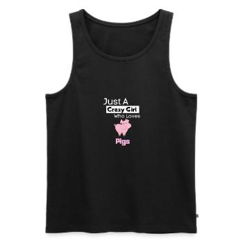 Tierliebhaber Mädchen Farm Tier Geschenk Schwein - Männer Premium Bio Tank Top - Schwarz - Vorne - Michal (187cm)