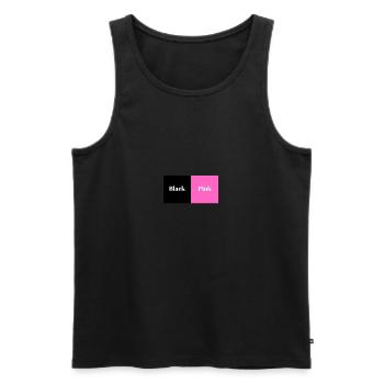 Black pink - Men's Premium Organic Tank Top - black - Front - AI Model Male 178 light (178cm)