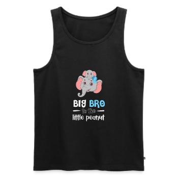 Cute elephants big brother with saying - Men's Premium Organic Tank Top - black - Front - AI Model Male 178 light (178cm)