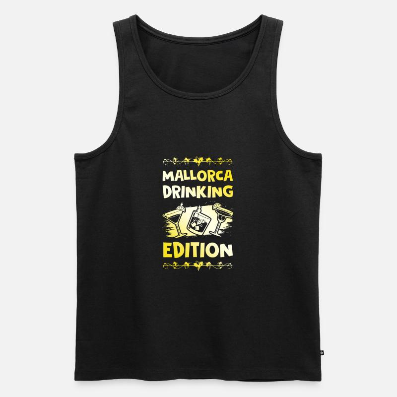 Mallorca Drinking Spruch - Männer Premium Bio Tank Top - Schwarz