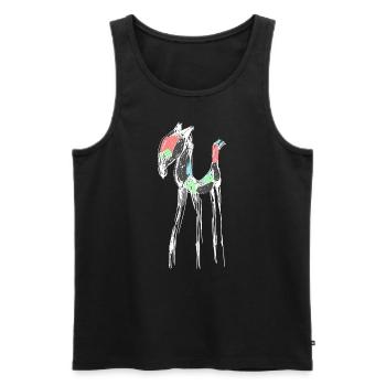 Pferd Kuscheltier - Männer Premium Bio Tank Top - Schwarz - Vorne - AI Model Male 178 light (178cm)