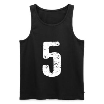 5 Number Vintage - Men's Premium Organic Tank Top - black - Front - Michal (187cm)
