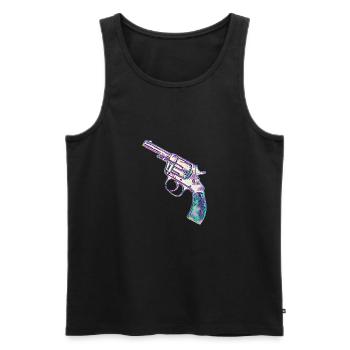 Colorful revolver - Men's Premium Organic Tank Top - black - Front - AI Model Male 178 light (178cm)